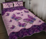 Butterfly Vintage Mandala Purple YW2601185CL Quilt Bed Set - 1