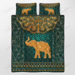 Elephant Green Mandala YW0802088CL Quilt Bed Set - 1