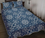 Blue And White Bohemian Mandala YW1601413CL Quilt Bed Set - 1