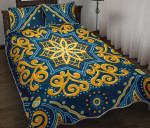 Blue And Gold Bohemian Mandala YW1601409CL Quilt Bed Set - 1