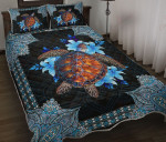 Turtle Mandala Blue Flowers YW0602574CL Quilt Bed Set - 1