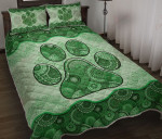 Dog Vintage Mandala Green YW2601380CL Quilt Bed Set - 1