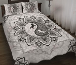 Horse Mandala Henna Black White YW0202047CL Quilt Bed Set - 1