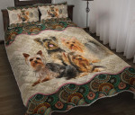 Yorkshire Terrier Family Vintage Mandala YW1802201CL Quilt Bed Set - 1