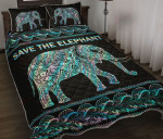 Elephant Mandala Pastel Neon Color YW2901293CL Quilt Bed Set - 1