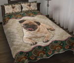 Pug Dog Vintage Mandala YW0402678CL Quilt Bed Set - 1