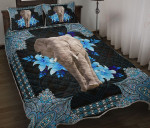 Elephant Mandala Blue Flowers YW2901290CL Quilt Bed Set - 1