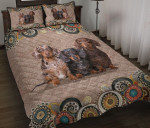 Dachshund Mandala Seamless Pattern YW2501381CL Quilt Bed Set - 1