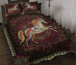 Horse Mandala Black Background YW0202045CL Quilt Bed Set - 1