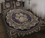 Dog Footprint Mandala Gold YW2701530CL Quilt Bed Set - 1