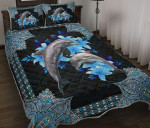 Dolphin Mandala Blue Flowers YW2701541CL Quilt Bed Set - 1
