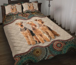 Airedale Terrier Mandala YW2201488CL Quilt Bed Set - 1