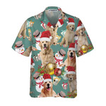 Golden Retriever Celebrate Christmas Hawaiian Shirt Golden Retriever Christmas Dog Hawaiian Shirt Christmas Gift For Dog Lover - 1