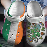 Half Irish Flag Half Irish Symbols Crocs Classic Clogs Shoes