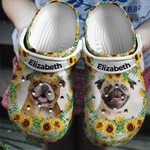 Personalized Dog And Flower Gift For Dog Lovers Crocs Classic Clogs Shoes