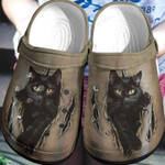 Black Cat Crocs Classic Clogs Shoes