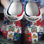 Personalized Dominican Flag Symbols Crocs Classic Clogs Shoes