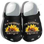 Butterfly Sunflower Cancer Awareness Im Sunshine Mixed With A Little Hurricane Crocs Classic Clogs Shoes