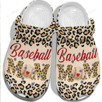 Animal Skin Baseball With Heart Crocs Classic Clogs Shoes