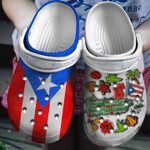 Half Puerto Rican Flag Half Puerto Rican Symbols Crocs Classic Clogs Shoes
