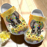 Elephant Sunflower Crocs Classic Clogs Shoes