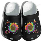 Colorful Sunflower Hippie Butterfly Crocs Classic Clogs Shoes