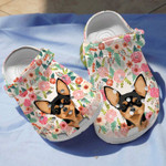Chihuahua Floral Crocs Classic Clogs Shoes