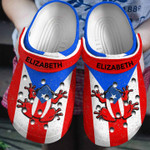 Personalized Puerto Rico Flag Coqui Crocs Classic Clogs Shoes