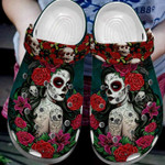 Mexican Sugar Skull Girl Tattoo Rose Flower Crocs Classic Clogs Shoes