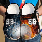 Personalized Volleyball Fire Water Crocs Classic Clogs Shoes