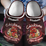 Personalized Chicken Make Me Happy Crocs Classic Clogs Shoes
