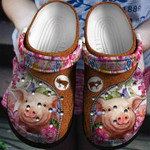 Flowers And Pig Crocs Classic Clogs Shoes