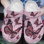 Pink Butterfly Bling Crocs Classic Clogs Shoes