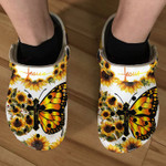 Butterfly Sunflower Crocs Classic Clogs Shoes
