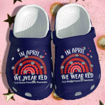 In April We Wear Red Child Alouse Prevention Awareness Crocs Classic Clogs Shoes