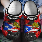 Personalized Coqui On The Puerto Rico Flag Map Crocs Classic Clogs Shoes