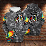 Hippie Tie Dye Torn Pattern 3D All Over Printed Shirts