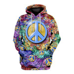 Blue Hippie Symbol Of Peace 3D All Over Printed Shirts