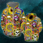 Sunflower Skull Hippie 3D All Over Print