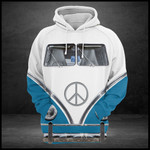 Hippie Bus Blue And White Perfect Hoodie