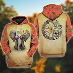 Gift For Hippie Hippie Im Mostly Peace Love And Light Elephant Yoga Hoodie