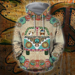 Dog Hippie Colorful Awesome Hoodie