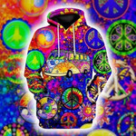Colorful Hippie Camper Van Qthy Hoodie