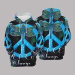 Hippie Black And Blue High Quality Hoodie