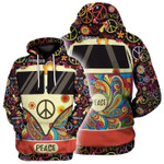 Peace Hippie Camper Van Floral Hoodie