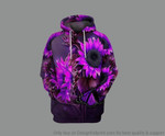 Gift For Butterfly Lover Gift For Hippie Purple Sunflower Butterfly Iuer Hoodie