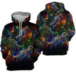 Hippie Turtle Smoke All Over Print Hippie Clothing Hoodie
