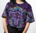 Love Hippie Bufterfly Pattern Purple T-Shirt