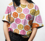 Rainbow Groovy Smiles Pattern T-Shirt