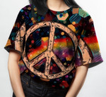 Hippie Symbol Art Pattern T-Shirt